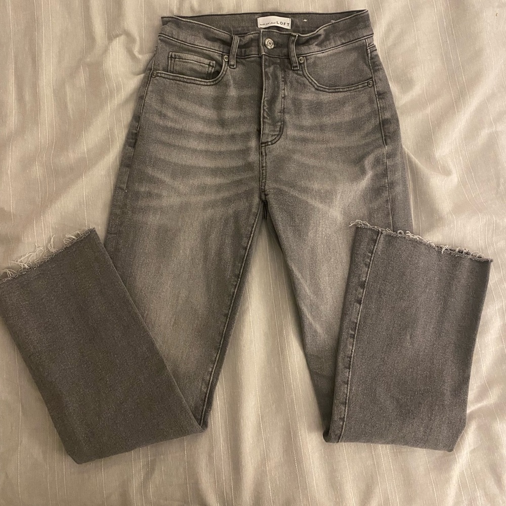 The Loft Gray “The Kick” Jeans